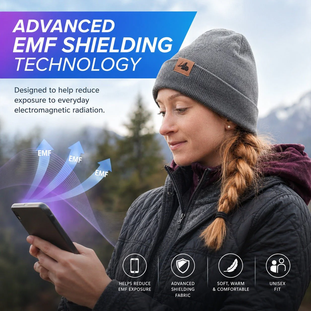 DefenderShield® EMF Protection Faraday Beanie - Image 2