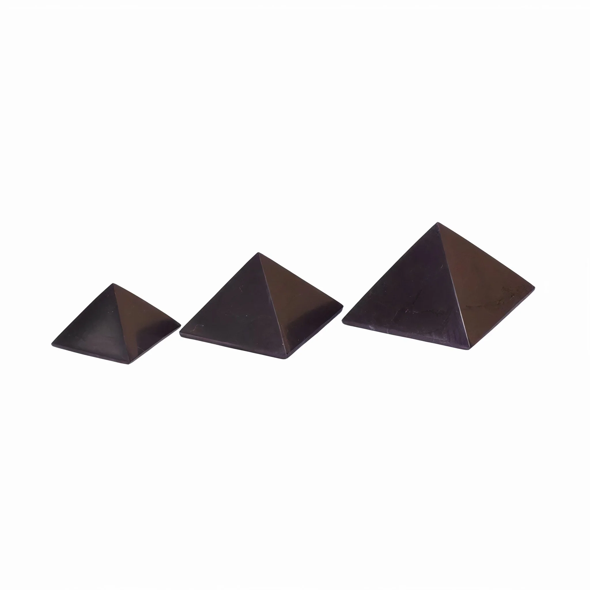 Shungite Stone Pyramids (3 Piece Small Set)